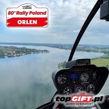 Lot helikopterem z Mikołajek do Warszawy powrót z WRC Rally Poland 2024 (niedziela)