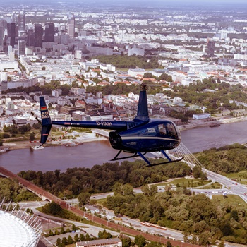 Lot widokowy helikopterem nad Warszawą Premium VIP